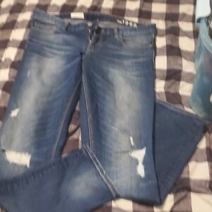 Distressed Blue Jeans